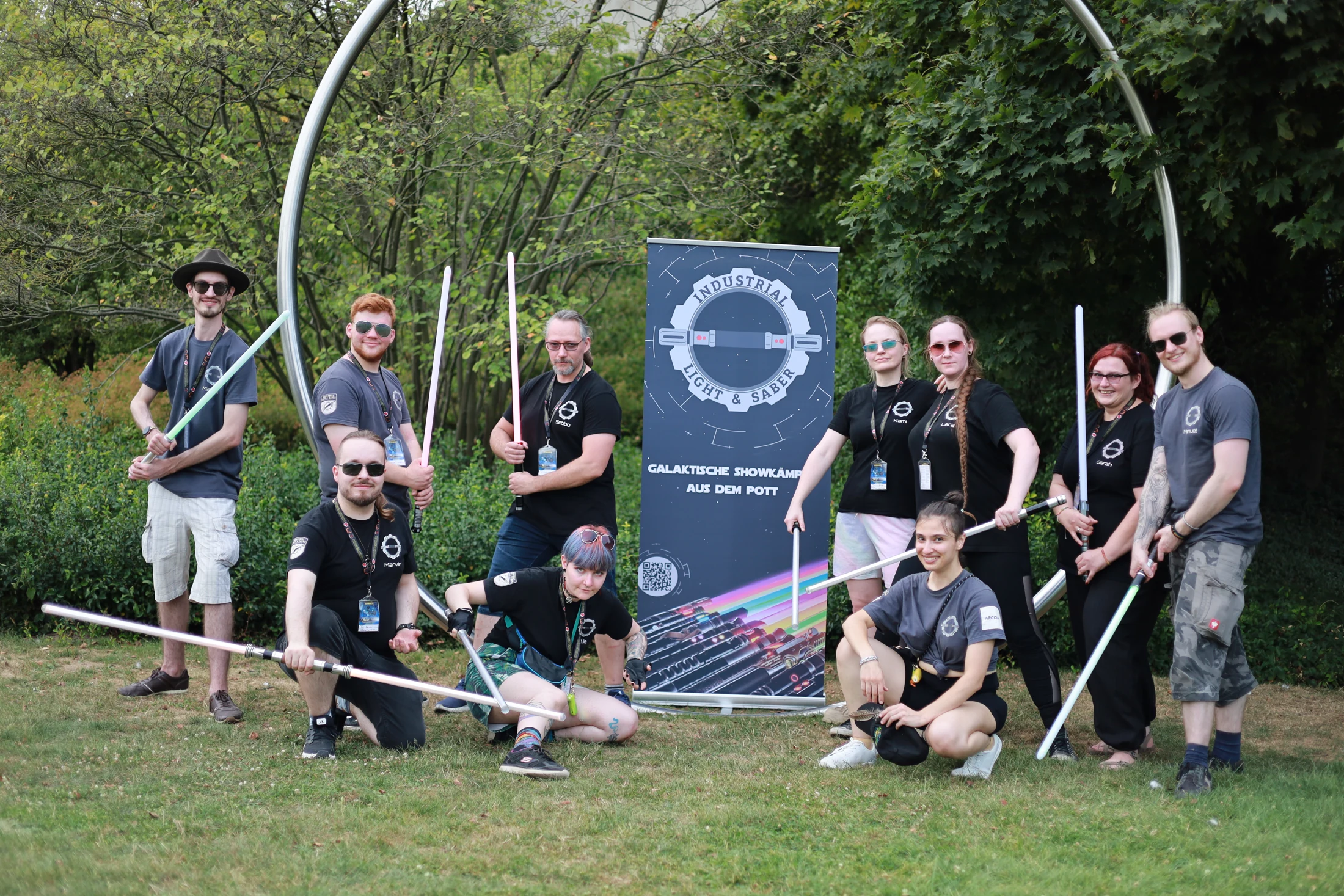 Unsere Lichtschwertgruppe bei einer Veranstaltung im Freien